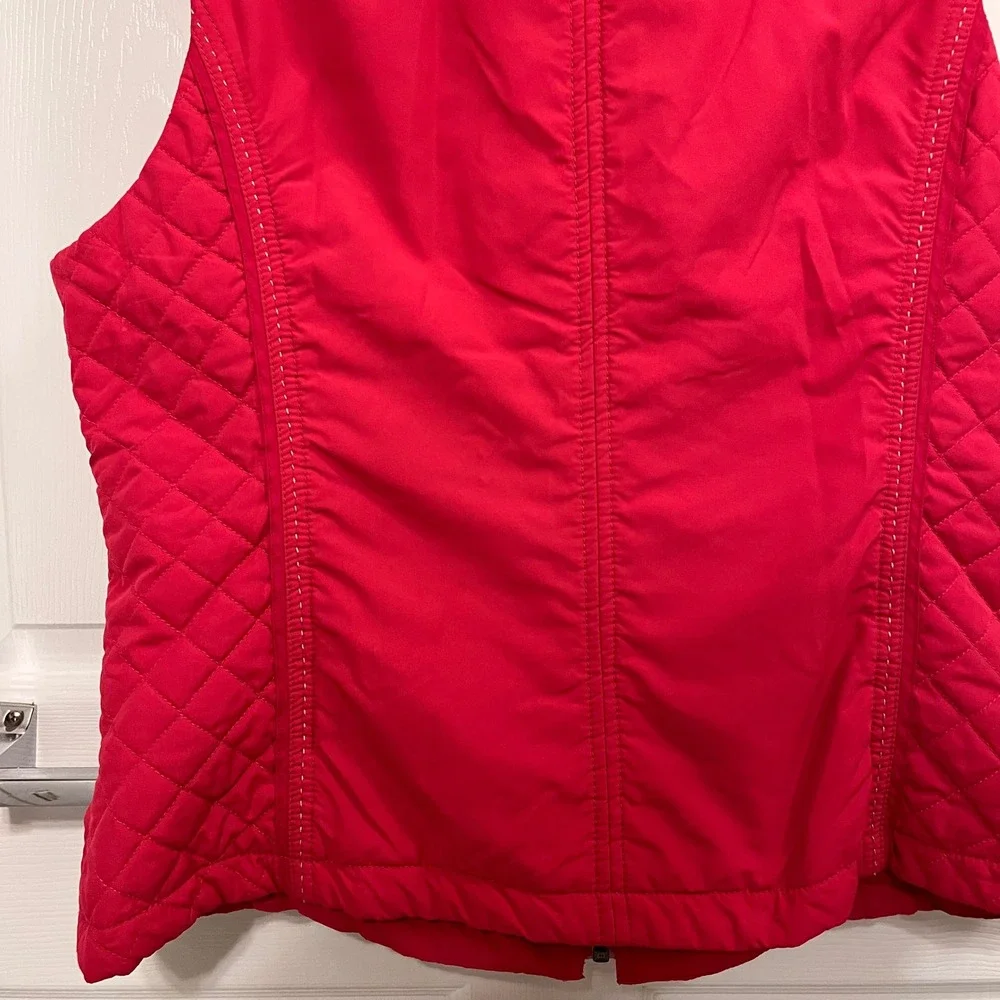 Coldwater Creek Womens Pink Quilted Puffer Vest Full Zip Size L 14-16 Lightweigh